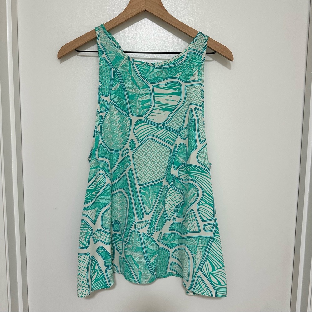 GLAM |‎ Teal Abstract Tank Top